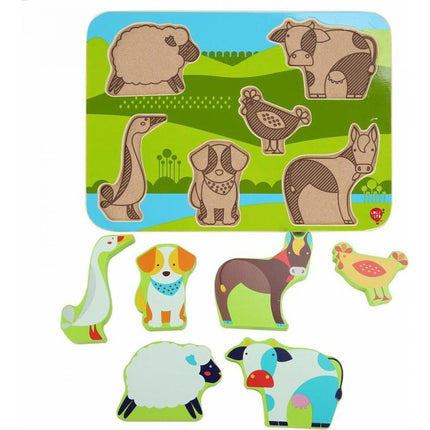 Zvířátka na farmě dřevěné vkládací puzzle 7 dílů