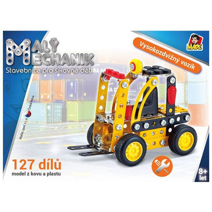 Stavebnice Malý mechanik vysokozdvižný vozík 127 ks