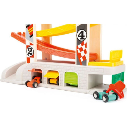 Small Foot Závodní dráha s parkovištěm a garážemi