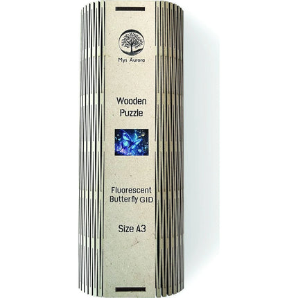 Dřevěné puzzle Motýl A3 GID svítící ve tmě