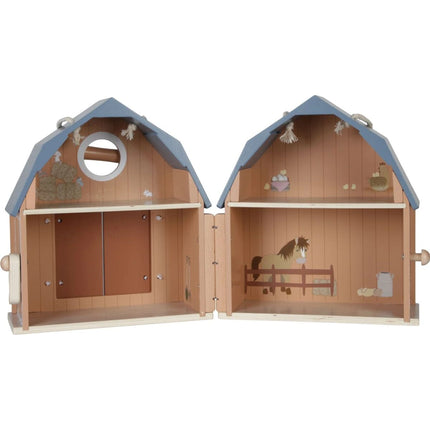 Domeček pro panenky dřevěný přenosný Farma