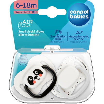 Set symetrických silikonových dudlíků BabiesBoo 6 - 18m 2 ks bílý