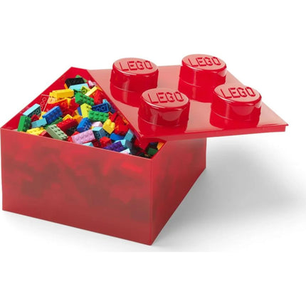 LEGO® Úložný box 4 s víkem Průhledná červená
