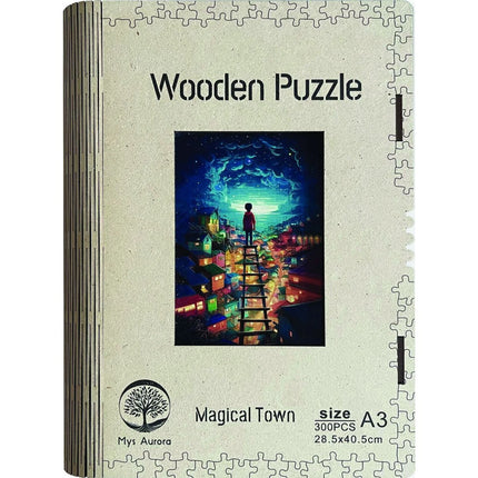 Dřevěné puzzle Kouzelné město A3