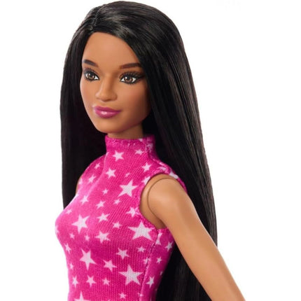 Barbie Modelka sukně a růžový top s hvězdami