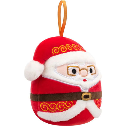 Squishmallows Vánoční ozdoba Santa s brýlemi - Nick, 10 cm