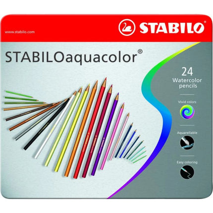 STABILO Aquacolor Akvarelové pastelky v plechu sada 24 ks