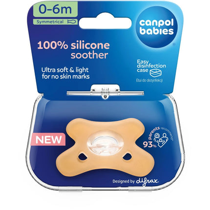 Dudlík silikonový symetrický 0-6m 1 ks oranžový