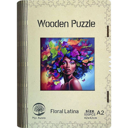 Dřevěné puzzle Květinová latina A2