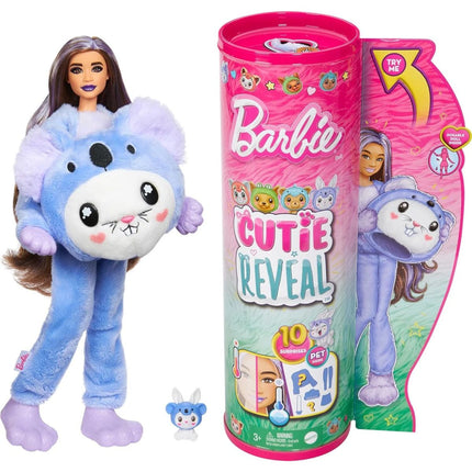 Barbie Cutie Reveal v kostýmu Zajíček ve fialovém kostýmu černobílá Koala