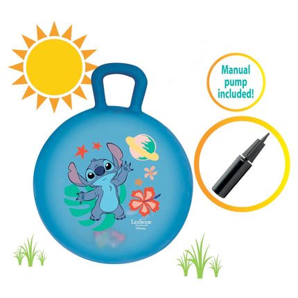 Lexibook Nafukovací skákací míč se světelnými efekty 45 cm tmavě modrý - Disney Stitch