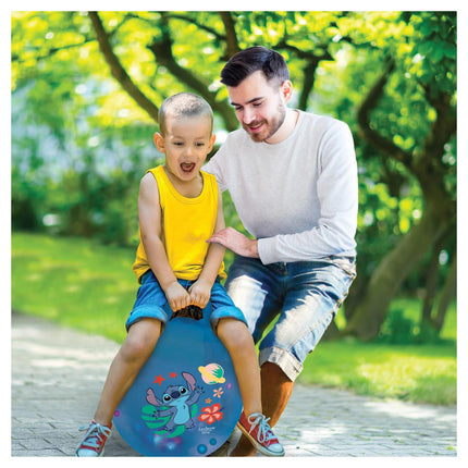 Lexibook Nafukovací skákací míč se světelnými efekty 45 cm tmavě modrý - Disney Stitch