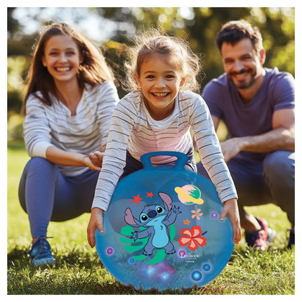 Lexibook Nafukovací skákací míč se světelnými efekty 45 cm tmavě modrý - Disney Stitch