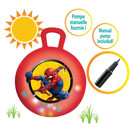Lexibook Nafukovací skákací míč se světelnými efekty 45 cm červený - Spider-Man