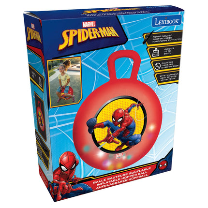 Lexibook Nafukovací skákací míč se světelnými efekty 45 cm červený - Spider-Man