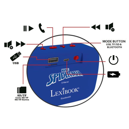 Lexibook Přenosný mini reproduktor - Spider-Man