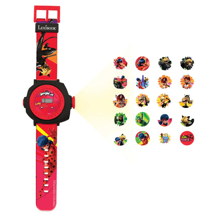 Lexibook Digitální promítací hodinky - Miraculous: Kouzelná Beruška a Černý kocour