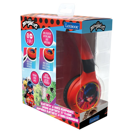 Lexibook Skládací bezdrátová sluchátka - Miraculous: Kouzelná Beruška a Černý kocour