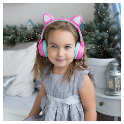 Lexibook Bezdrátová sluchátka se svítícími kočičími oušky - Barbie