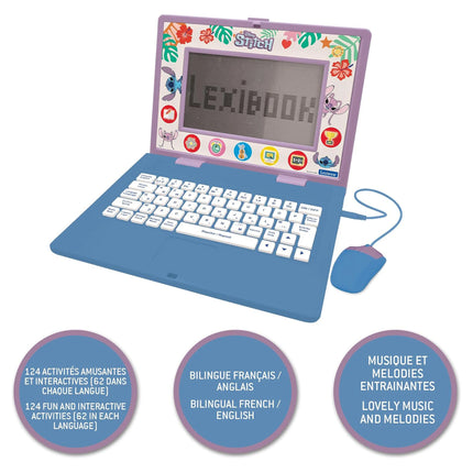 Lexibook Francouzsko-anglický notebook 170 aktivit - Disney Stitch