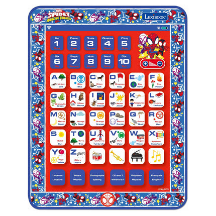 Lexibook Francouzsko-anglický vzdělávací tablet - Spidey a jeho úžasní přátelé