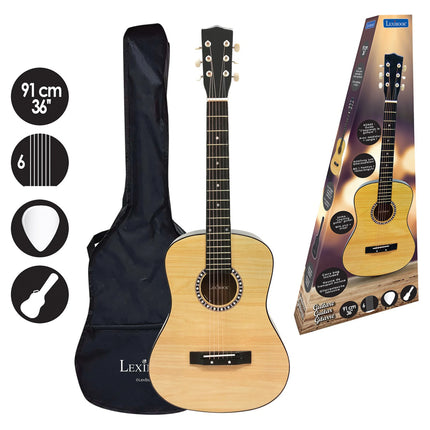 Lexibook Dřevěná akustická kytara 36" s taškou