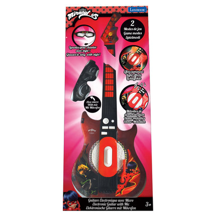 Lexibook Elektronická kytara s brýlemi a mikrofonem - Miraculous: Kouzelná Beruška a Černý kocour