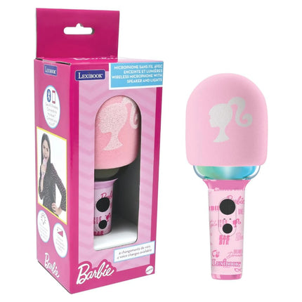 Lexibook Svítící bezdrátový karaoke mikrofon - Barbie
