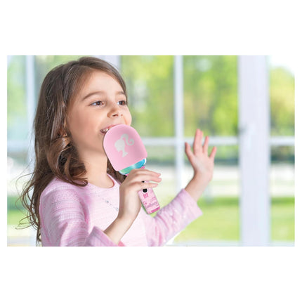 Lexibook Svítící bezdrátový karaoke mikrofon - Barbie