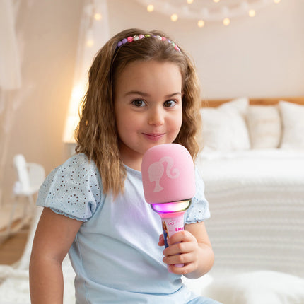 Lexibook Svítící bezdrátový karaoke mikrofon - Barbie