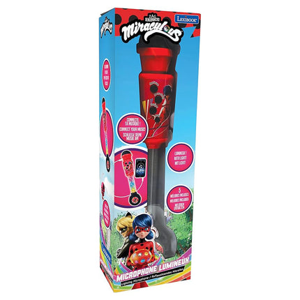 Lexibook Svítící trendy mikrofon s melodiemi - Miraculous: Kouzelná Beruška a Černý kocour