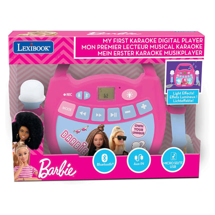 Lexibook Svítící digitální karaoke přehrávač se 2 mikrofony - Barbie