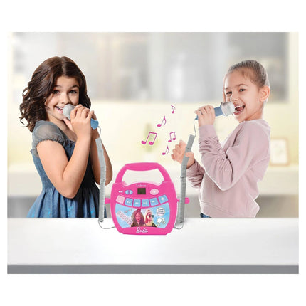 Lexibook Svítící digitální karaoke přehrávač se 2 mikrofony - Barbie