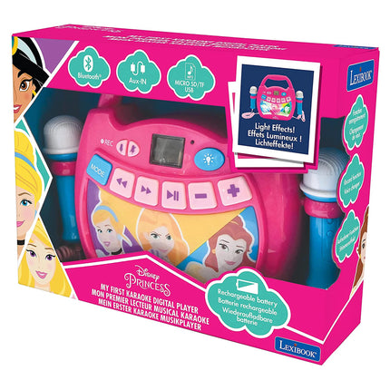 Lexibook Svítící digitální karaoke přehrávač se 2 mikrofony - Disney Princezny
