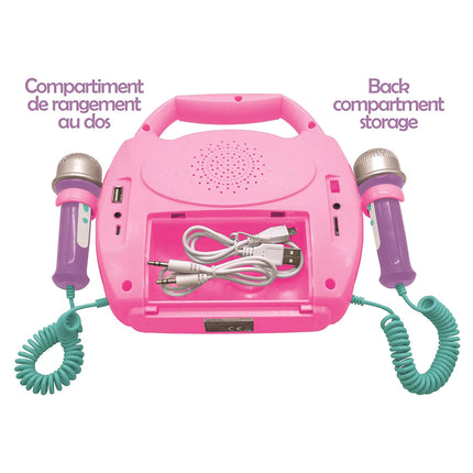 Lexibook Svítící digitální karaoke přehrávač se 2 mikrofony - Jednorožec