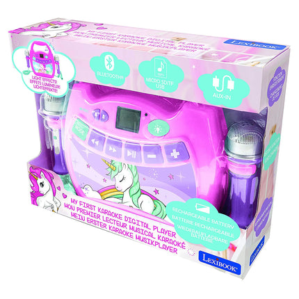 Lexibook Svítící digitální karaoke přehrávač se 2 mikrofony - Jednorožec