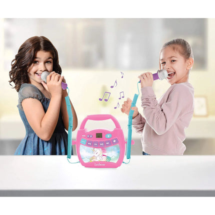 Lexibook Svítící digitální karaoke přehrávač se 2 mikrofony - Jednorožec