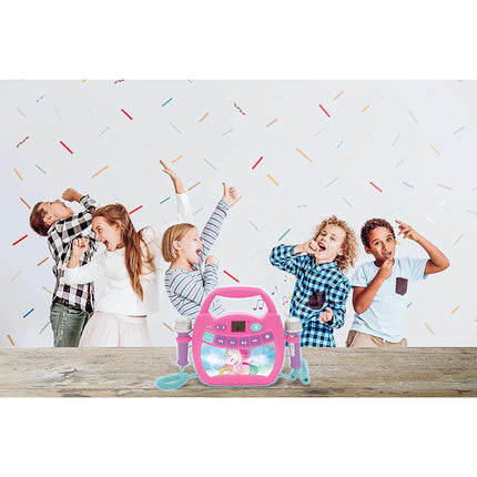 Lexibook Svítící digitální karaoke přehrávač se 2 mikrofony - Jednorožec