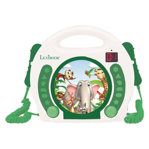 Lexibook Přenosný CD přehrávač se 2 mikrofony Zvířata
