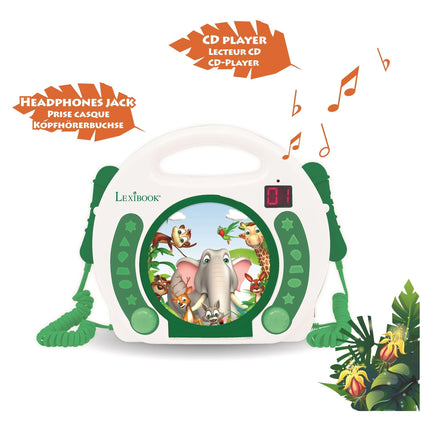 Lexibook Přenosný CD přehrávač se 2 mikrofony Zvířata
