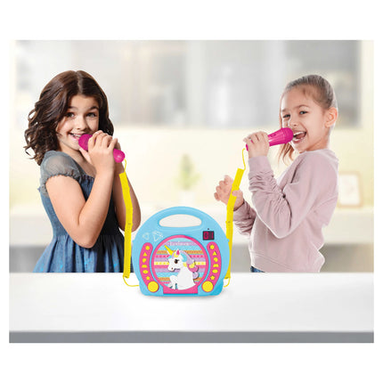 Lexibook Přenosný CD přehrávač se 2 mikrofony - Jednorožec