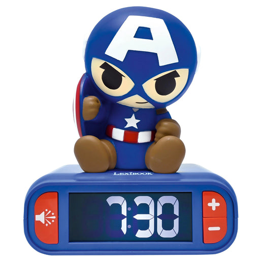 Lexibook Budík s nočním 3D světlem Captain America - Avengers