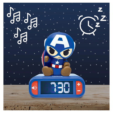 Lexibook Budík s nočním 3D světlem Captain America - Avengers