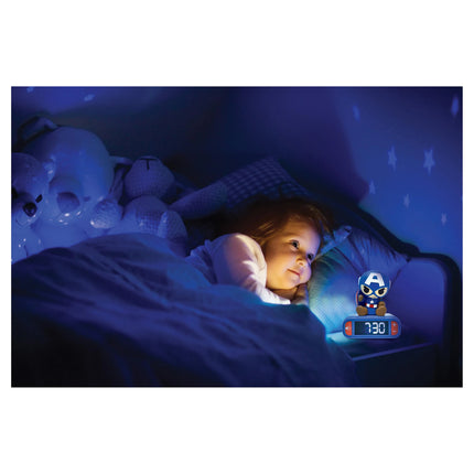 Lexibook Budík s nočním 3D světlem Captain America - Avengers