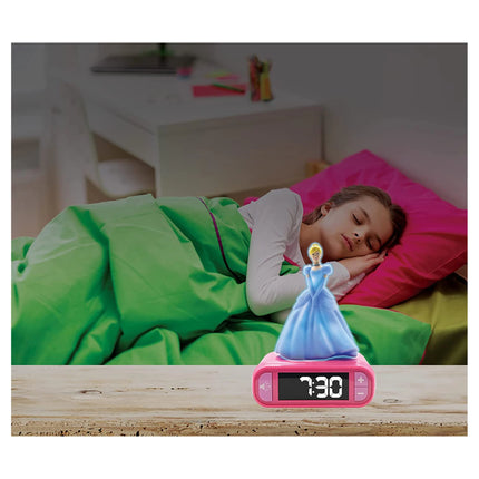 Lexibook Budík s nočním 3D světlem Popelka - Disney Princezny