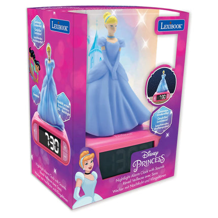 Lexibook Budík s nočním 3D světlem Popelka - Disney Princezny