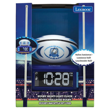 Lexibook Budík s nočním 3D světlem Rugby míč