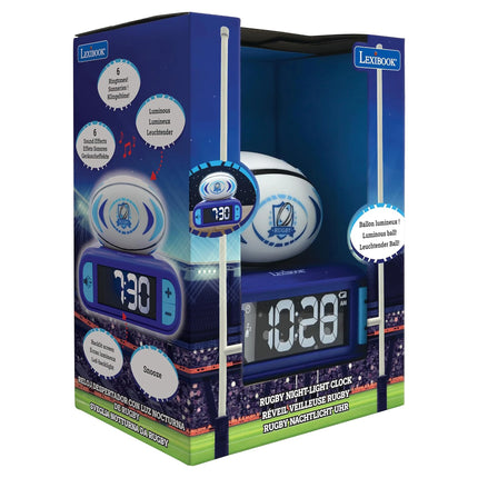 Lexibook Budík s nočním 3D světlem Rugby míč