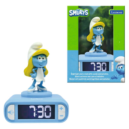 Lexibook Budík s nočním 3D světlem Šmoulinka - Šmoulové