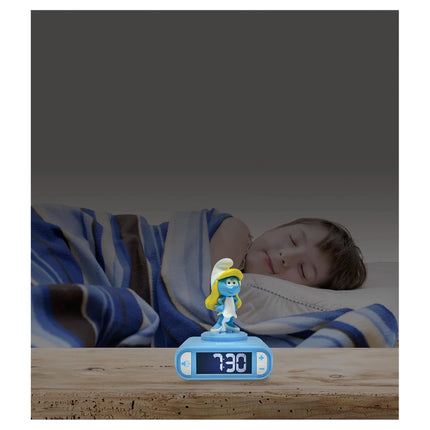 Lexibook Budík s nočním 3D světlem Šmoulinka - Šmoulové